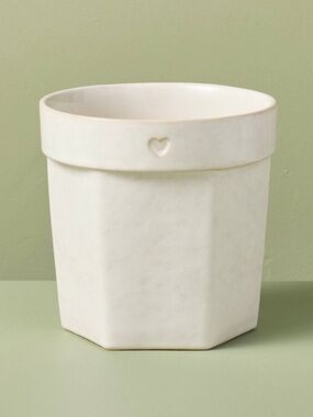 6" Ceramic Planter Pot with Heart Sour Cream - Hearth & Hand™ with Magnolia